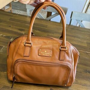 Kate Spade Baxter Street Catalina Tan Caramel Leather Tote Bag Shoulder Work